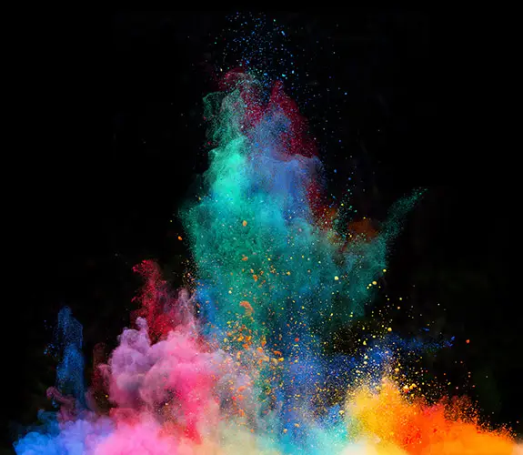 Colorful chalk explosion
