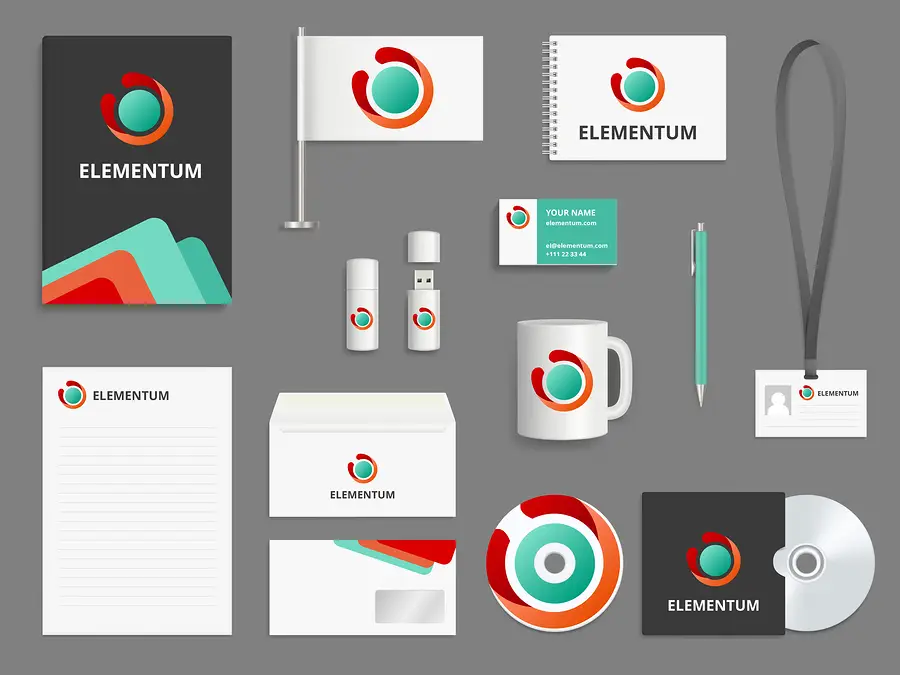 A collage of various types of business stationery