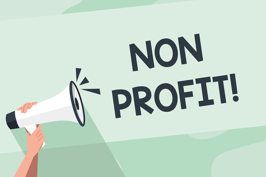 A bullhorn with the words 'NON-PROFIT!'
