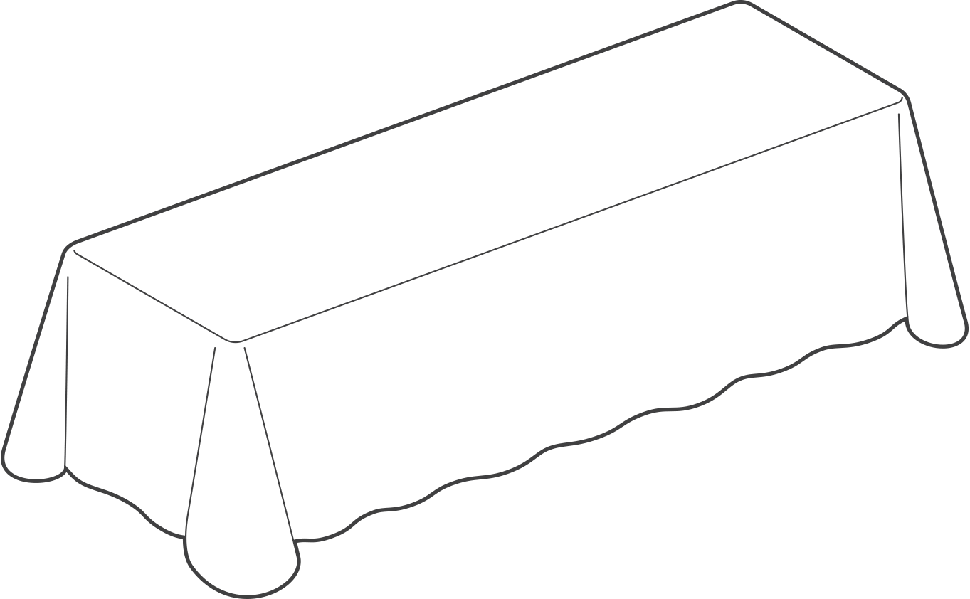 A drawing of this type of tablecloth