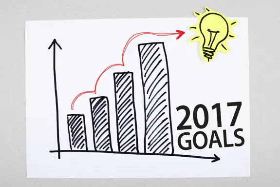 A sketch of a column graph depicting 2017 goals