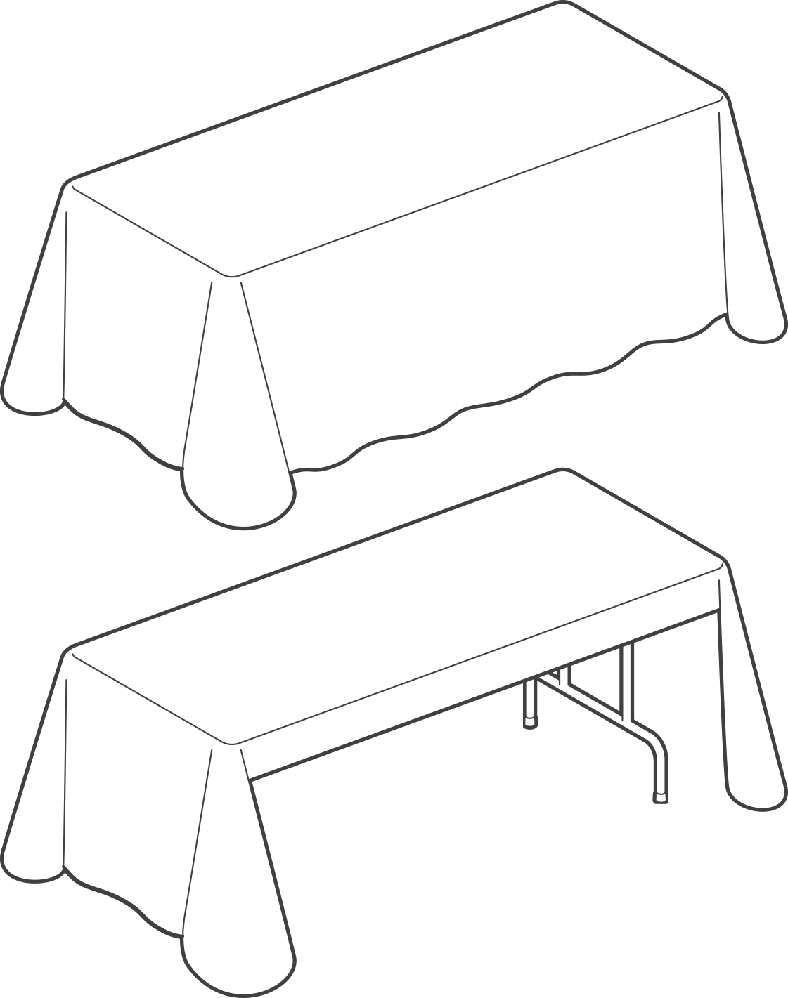 A drawing of this type of tablecloth