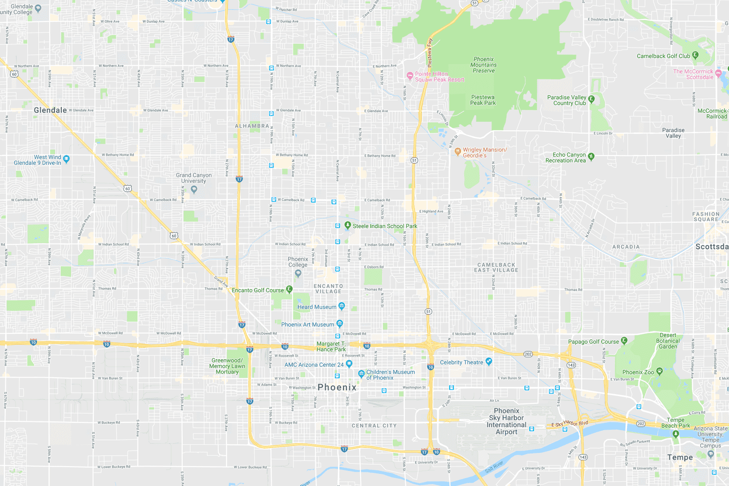 Map of Downtown Phoenix location