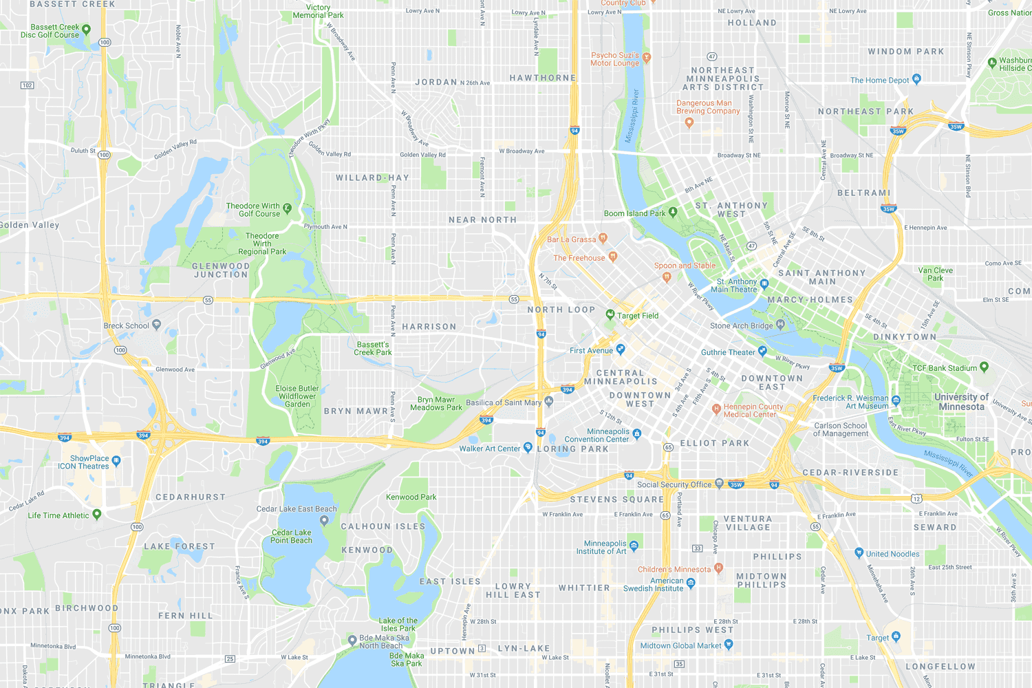 Map of Downtown Minneapolis location
