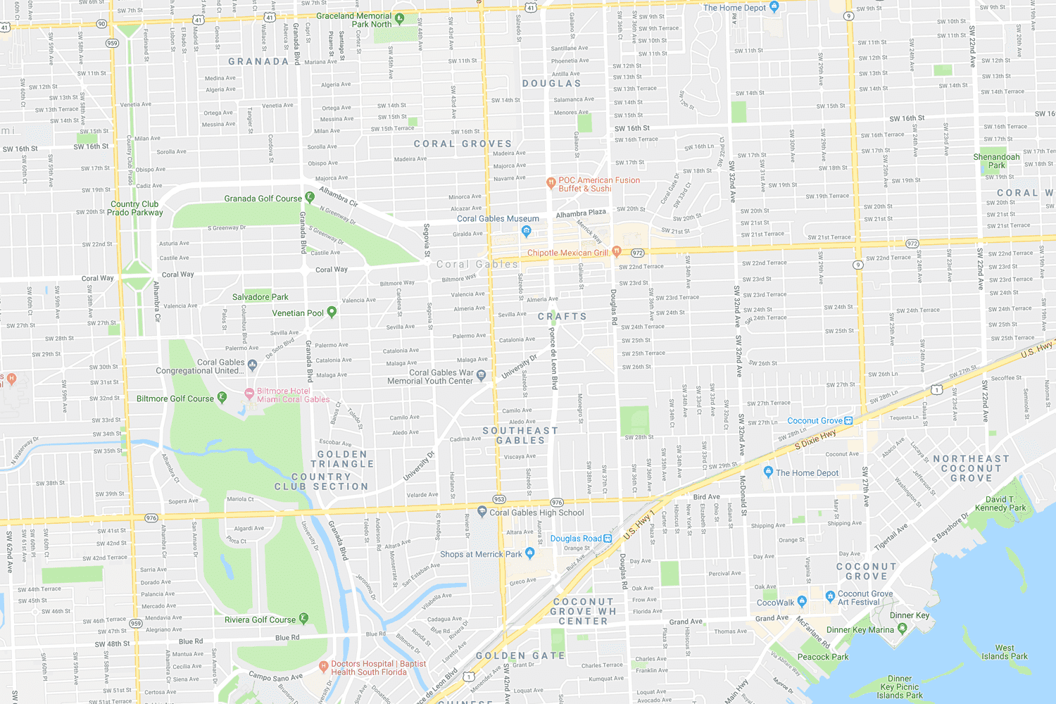 Map of Coral Gables location