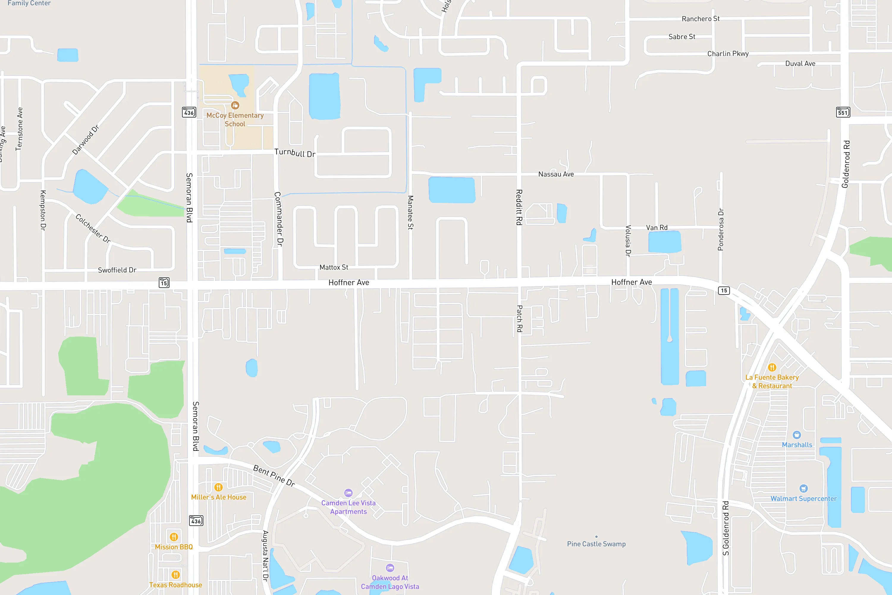 Map of Southeast Orlando location