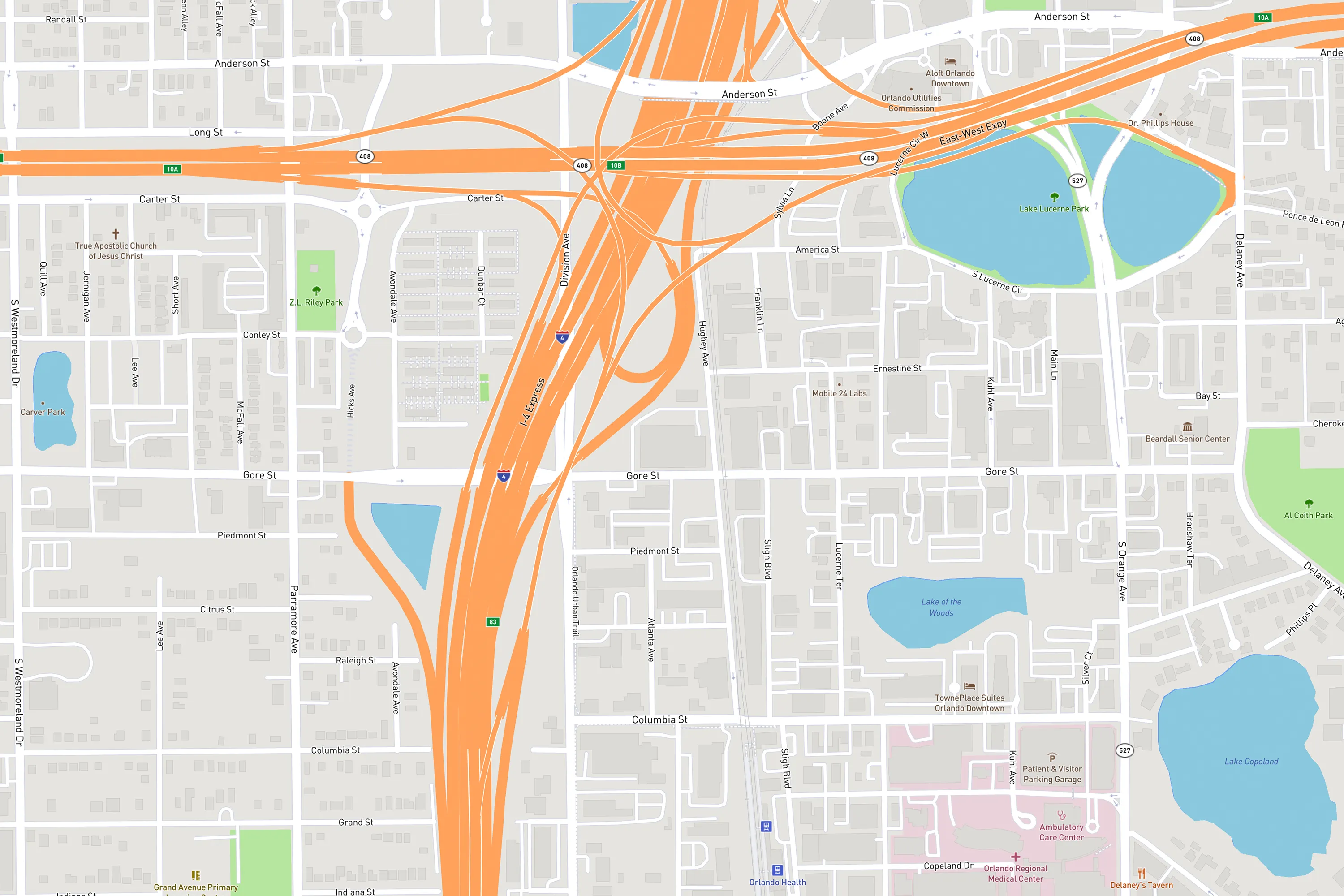 Map of Downtown Orlando location