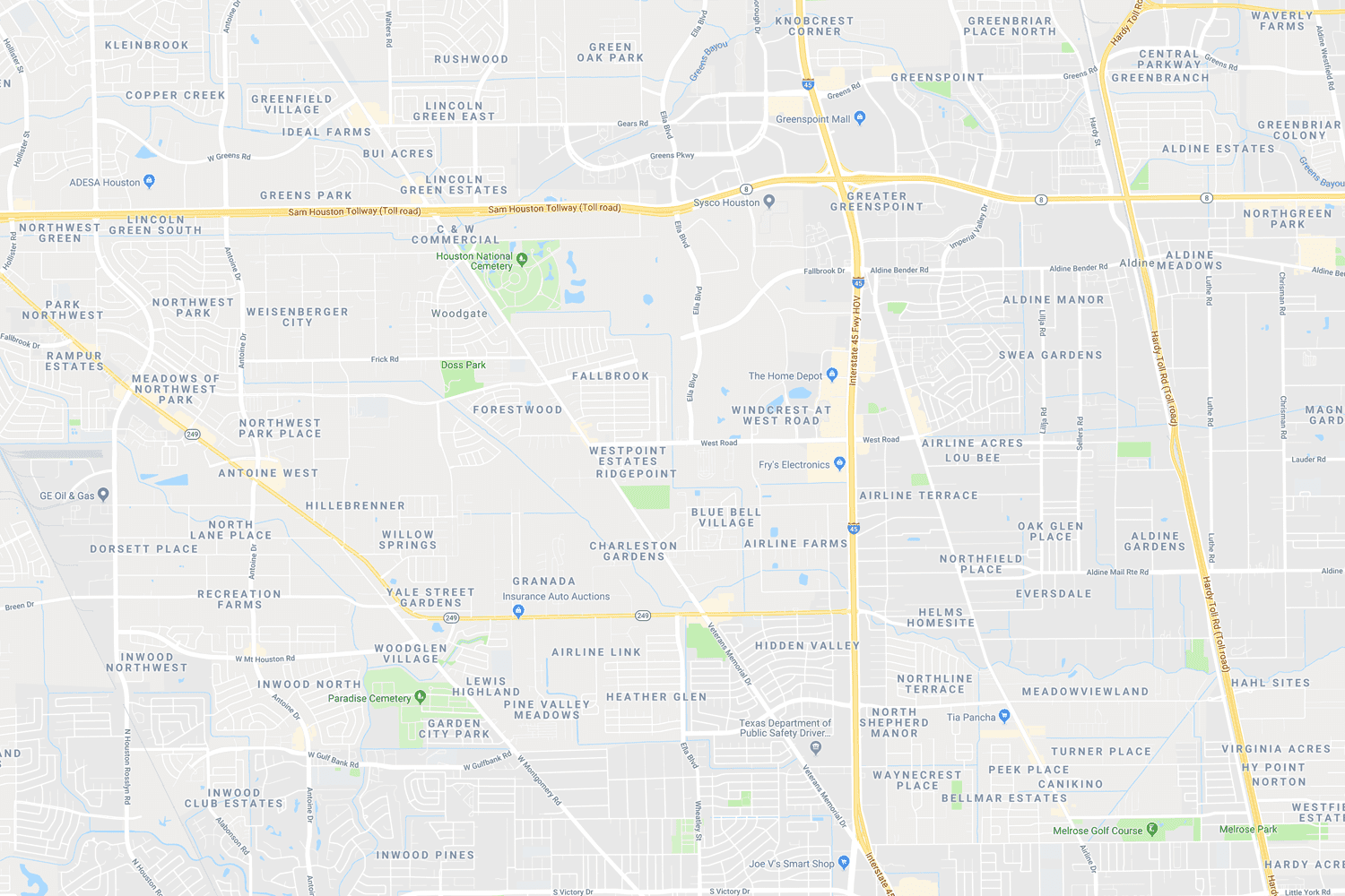 Map of North Houston location